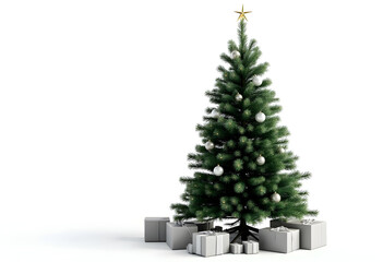 christmas tree isolated on white