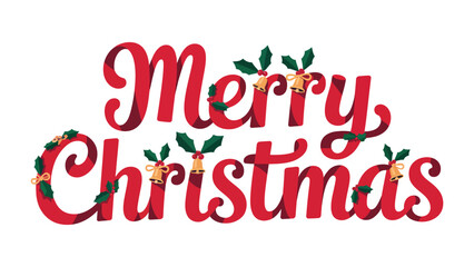 Festive Christmas Message: A cheerful Christmas message, written in vibrant red lettering, adorned with holiday greenery and bells, is displayed against a classic backdrop.