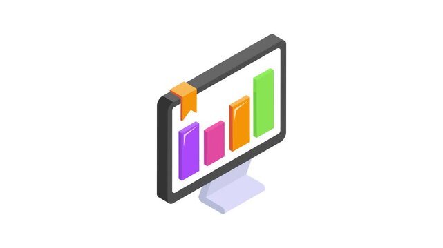 Check this amazing animated icon of data analytics in trendy style, premium animated vector of data analysis