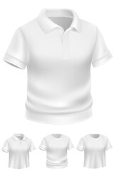 t-shirt realistic of a classic featuring short sleeves and a collar clothing design cartoon stock vector illustration isolated on white background