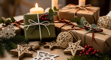 christmas still life with candles