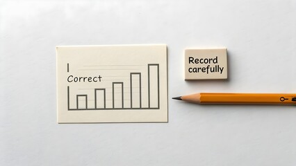 Bar Chart and Pencil Illustrating Correct Data Analysis