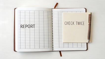 Open Notebook Showing Grid Lines With Text About Reporting
