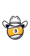 Nine Ball Cowboy - A Whimsical Fusion of Billiards and Western Charm.