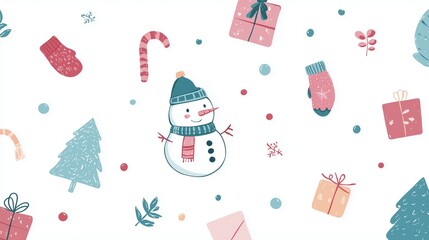 手書き風のかわいいクリスマス背景