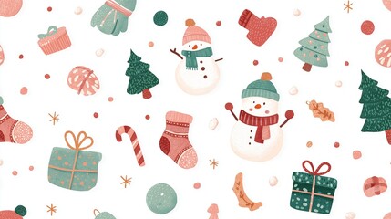 手書き風のかわいいクリスマス背景