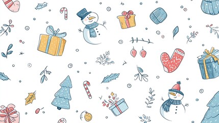 手書き風のかわいいクリスマス背景