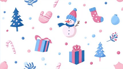 手書き風のかわいいクリスマス背景