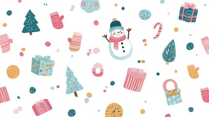 手書き風のかわいいクリスマス背景