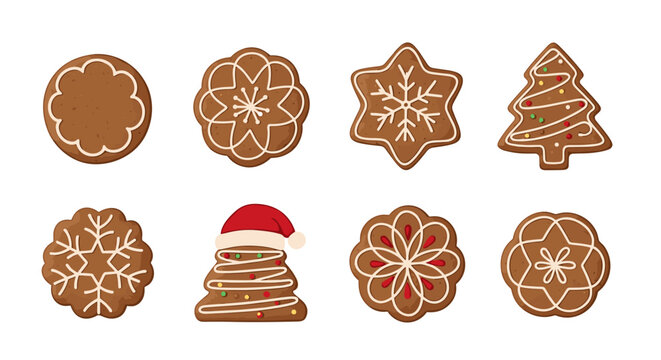 Delicious holiday gingerbread cookies for christmas baking and festive season treat designs and decorations - Powered by Adobe