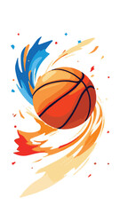 Abstract Basketball in Motion Illustration