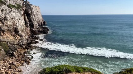 Luxury Travel Footage – Premium Waves and Golden Sagres Cliffs, Portugal Coastline