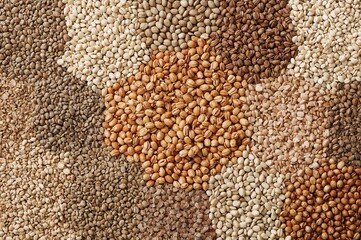 Naklejka premium Healthy Superfood Grains Flat Lay