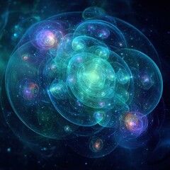 Abstract Glowing Cosmic Galaxy Design