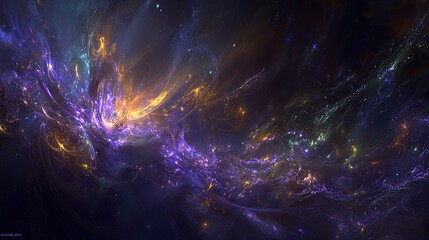 Abstract Colorful Space Nebula