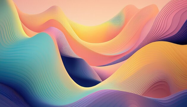 modern 3d abstract background with colorful gradient shapes pastel geometric design for digital art and branding