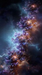 Abstract Colorful Nebulae in Deep Space