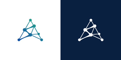 letter a colorful technology logo vector design