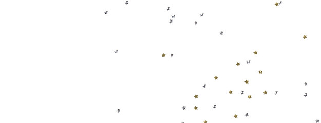 Gilded Wonders Unleashed: 3D Gold Stars Rain Illustration Mesmerizes Viewers