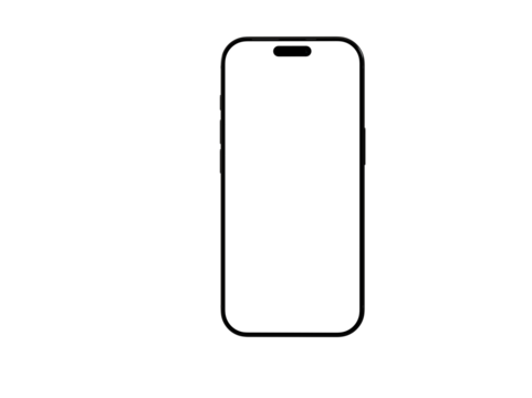 Clean outline illustration of a modern smartphone. Perfect for app presentations, tech websites, and mobile device concepts.