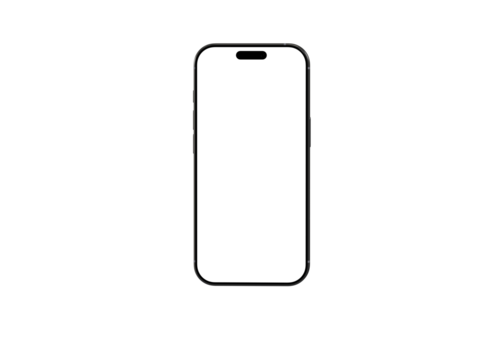 Clean vector illustration of a smartphone with a blank screen, perfect for app presentations or website mockups. Easy to customize.