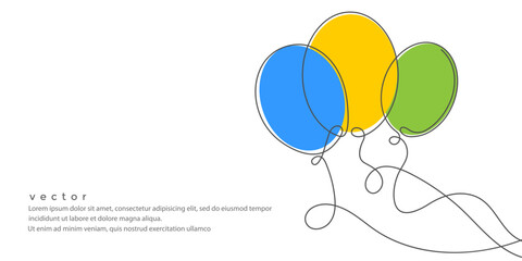 Multicolored balloons . Festive balloons on a white background. Vector illustration.