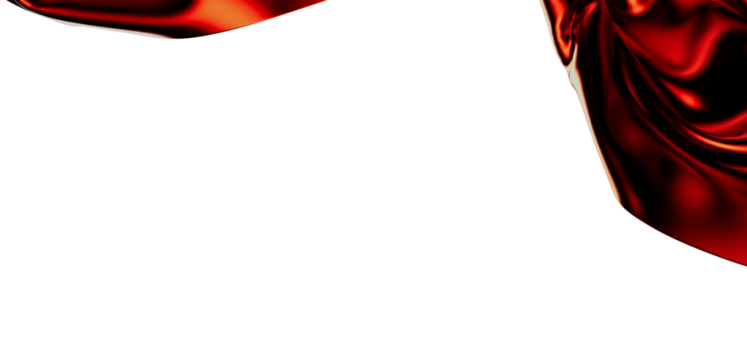 Elegant red silk fabric flowing, perfect for luxury branding, fashion, or festive designs. High-resolution image.