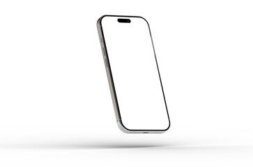 Clean, modern smartphone mockup with blank screen, perfect for app presentations or website designs.
