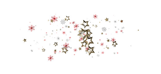 A beautiful abstract image featuring stars, snowflakes, and holiday decorations on a white background, perfect for Christmas and festive designs