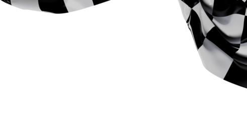 Checkered flag waving, ready for the race to begin.  Symbol of victory, competition and reaching the finish line.  Motorsport background, black