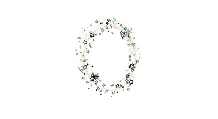 Starry circle overlay on white background, ideal for artistic designs, celebrations, and visual elements in graphic design.