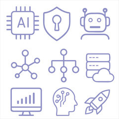 Social network icon set vector collection for business and web design illustration