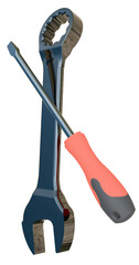 wrench and screwdriver