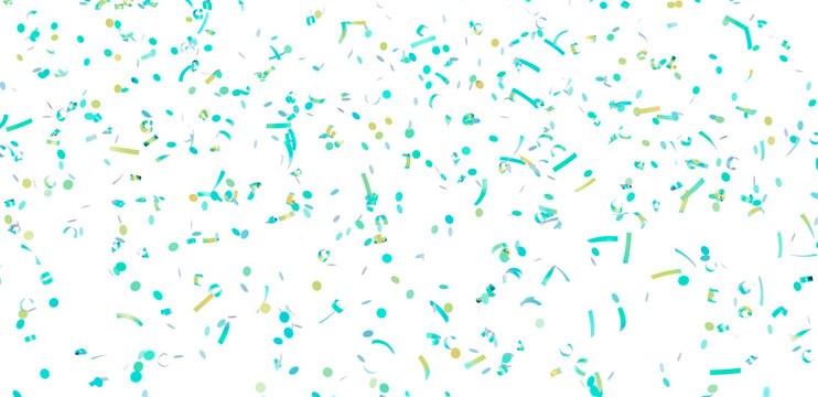 Colorful confetti falling on white background. Perfect for party invitations, celebrations, and festive designs.