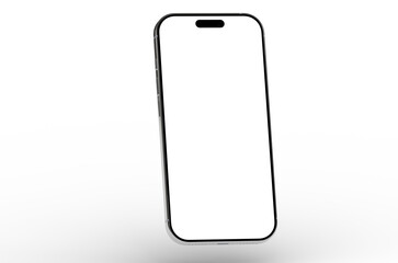 Clean 3D render of a smartphone with a blank screen, perfect for app presentations or website mockups.