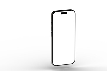 High-quality image of a modern smartphone with a blank screen, perfect for app presentations or website mockups.