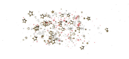 Naklejka premium Festive background with gold stars and red snowflakes on white, perfect for Christmas, New Year, celebration, and holiday designs. Use for greet