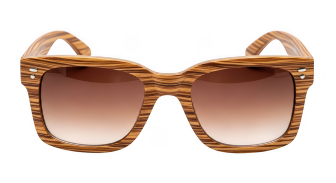 Stylish wooden sunglasses with a unique grain pattern