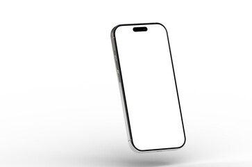 High-quality image of a modern smartphone with a blank screen, perfect for app presentations or website mockups.