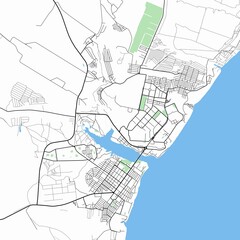 Map of the city of Kamyshin, Volgograd Oblast, Russia.