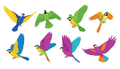 Obraz premium bird position icon set