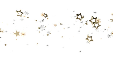 Beautiful winter background with gold stars and snowflakes. Perfect for holidays.