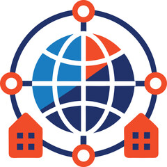 Global supply chain logistics and connectivity icon
