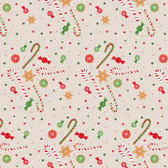 Festive Christmas Candy and Cookie Pattern