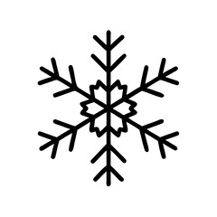 Snowflake, winter season line icon vector
