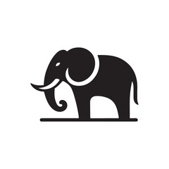 Elephant Silhouette Black Logo — Minimalist Animal Vector Design