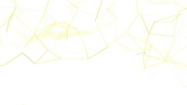 Abstract geometric design with connecting lines in light yellow against white. Perfect for technology, network, data visualization or modern des