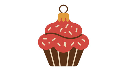 Festive Ornament Cupcake: A delightful, decorative cupcake, designed as an ornament, radiating holiday cheer and a touch of sweetness. 
