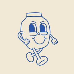 jar retro cartoon character illustration