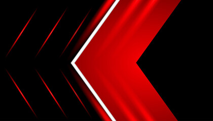 Abstract red arrow direction on dark grey line mesh with text design modern futuristic background illustration